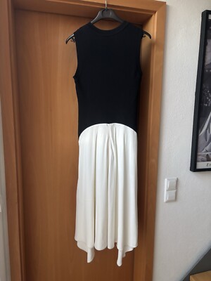 DKNY   Kleid  Satin Strick - M/ DE38 - Creme / Schwarz