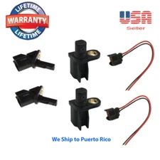 4 ABS Wheel Speed Sensor Front Rear & 4 Connector Fit for Lincoln Jaguar Volvo