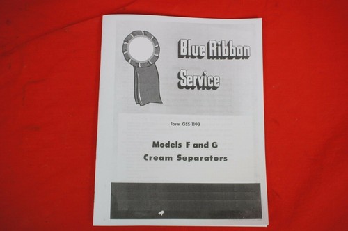 IH International Harvester McCormick F G Cream Separator Service Manual BRSM - Picture 2 of 12