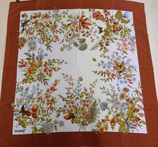 Scarf 100 Pure Silk Vintage Women Traits 797 84cm x 88cm