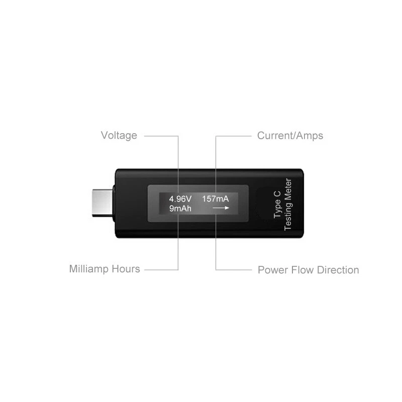 USB Tipo C Voltaje Amperaje Potencia Prueba Medidor Monitor Cargador PD 20V 5A Mac PC Foto 2 de 4