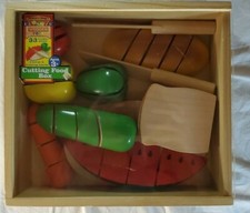 Melissa and Doug Classic 33 piece Wooden Cutting Food Box -