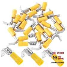 20pcs Semi-Insulated Piggyback Spade Connectors, Quick Disconnect Yellow