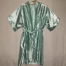 VTG 70 s Women s Lingerie Coquette Paisley ROBE--Kimono Drape Sleeves-Wrap-Tie-L