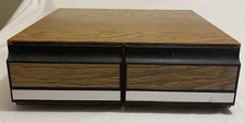 Faux Wood Grain Finish 2 Drawer VHS Tape Storage Case Holds 24 VINTAGE-EUC