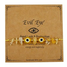 Evil Eye Irregular Crystal Stone Beads Bracelet Handmade Protection Good Lu - 04