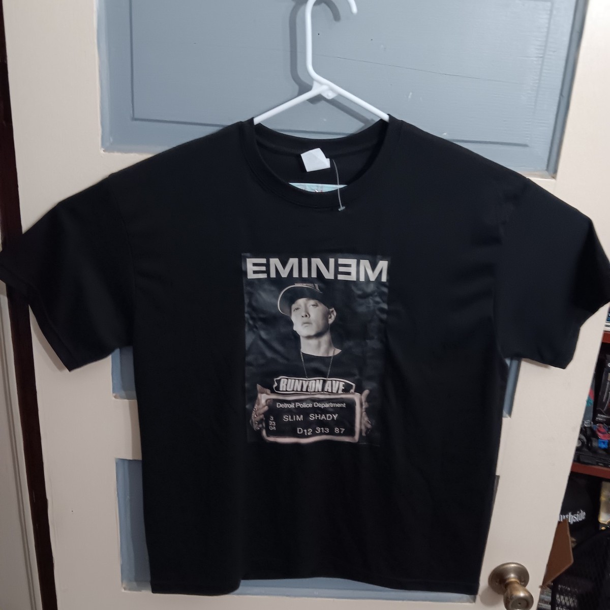 Eminem Shirt Slim Shady Mug Shot Size Large Black WN516 | eBay