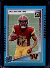 2025 Panini Donruss Optic Jaylin Lane Rated Rookie Aqua Prizm #/349 Commanders