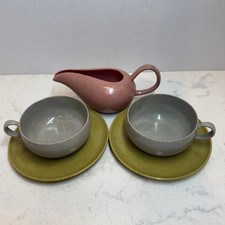 Vintage IDEAL Russel Wright Children's Tea For 2 Melamine Play Dishes 1950s 5 Pc