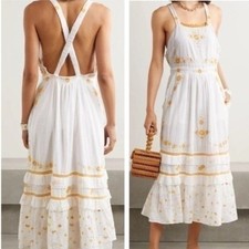 LoveshackFancy Asher Floral-Embroidered Pinafore Dress NWT MSRP$425