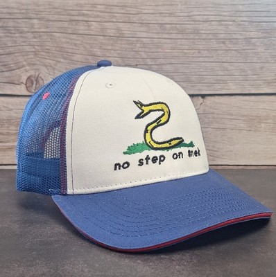 No Step On Snek Hat   Funny Gadsden Snake Embroidered Trucker Cap