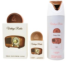 Lattafa Pride Vintage Radio 3-Piece Eau de Parfum Gift Set Gift Set