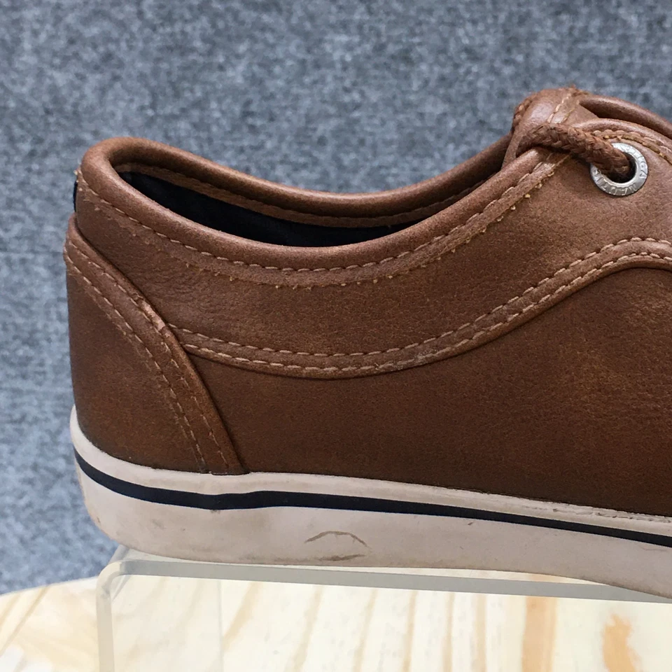 Nautica Shoes Youth 1 Moulouya Sneakers Brown Faux Leather Lace Up Low Casual - Image 2 of 4