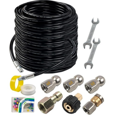 #ad 150FT Sewer Jetter Kit for Pressure Washer Drain Cleaner Hose 1 4 Inch NPT $79.00