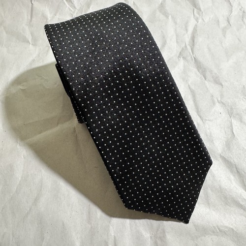 Charles Tyrwhitt Black/White Polka Dot Tie 100% Silk 58"x2.75"