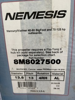 Quicksilver – Nemesis – 8M8027500 – 13.8 x 13 – 4 Blades – RH – Aluminum