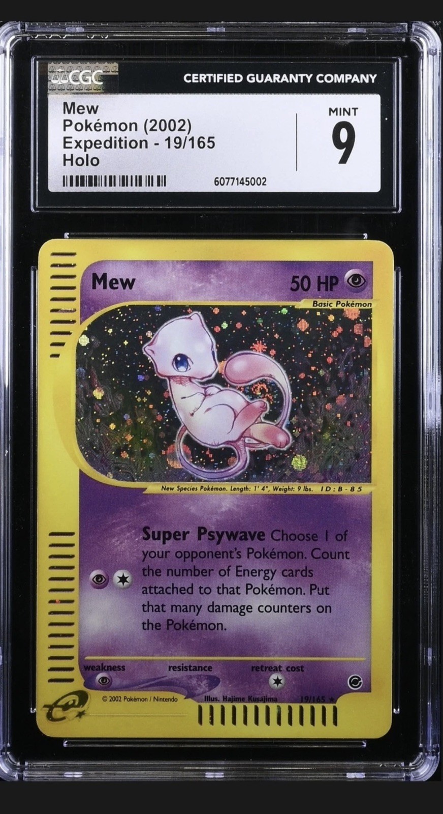 2002 Tail Sparkle Pokemon Expedition Mew Holo 19/165 CGC 9 Mint Low Pop WOTC