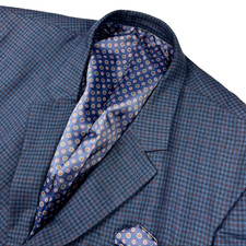 Oak Hill Men  s Performance Blend 2-Button Blazer Jacket Blue   58R-60R  4XL
