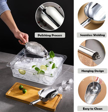 Metal Ice Scoop 6 Oz  Kitchen Ice Scooper for Ice Maker, Small Food Scoops for...