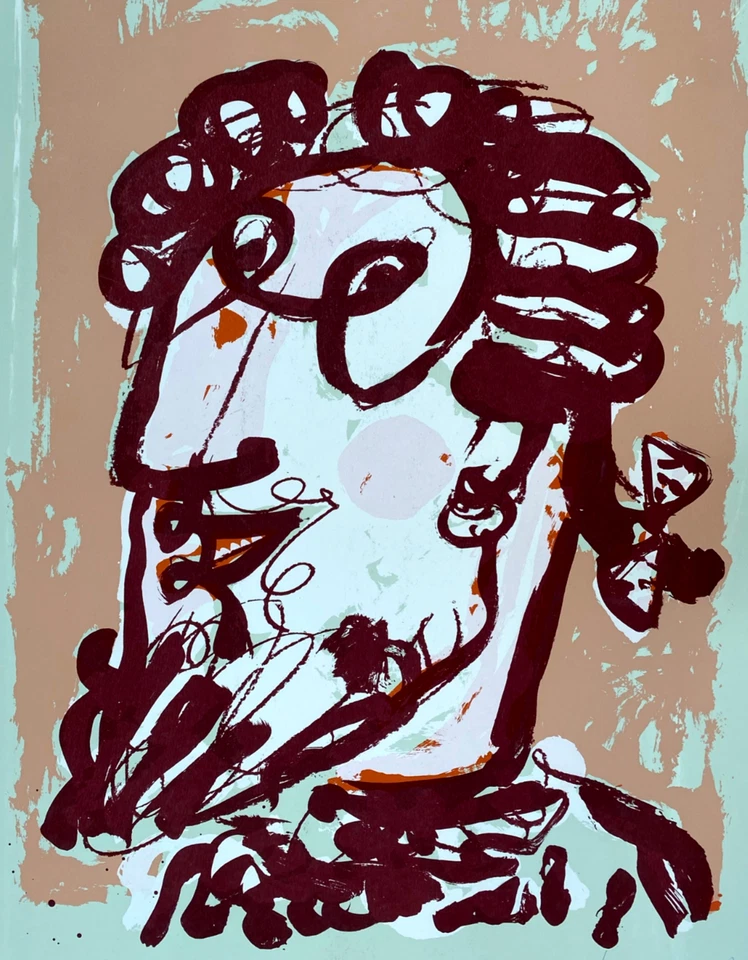 MARKUS LÜPERTZ und TTT Augsburg 2011 HAND-SIGNIERT, Siebdruck, 100x70 cm - Bild 2 von 4