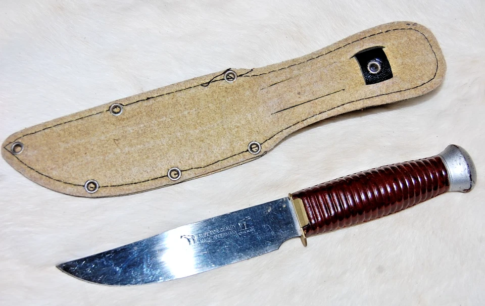 Cuchillo y funda de caza de 8,5" hoja fija OKAPI de colección RARO - Hecho en Alemania 1 Foto 2 de 4