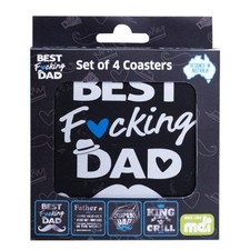 MDI Australia &bdquo;Best Dad&ldquo;-Untersetzer-Set, Packung mit vier hochwertigen Unterset