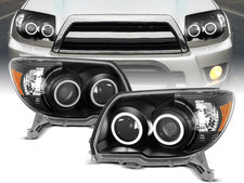 for 2006-2009 Toyota 4 Runner Dual Intense LED Halo Black Projector Halogen Head