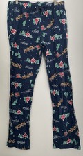 Old Navy Men's Holiday Christmas Cozy Flannel Adjustable Waist Pants Navy L Tall