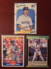 Edgar Martinez RC Lot - 1988 Fleer #378, 1989 Score #637 & Donruss Rookies #15