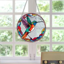 Colourful Hummingbirds Acrylic Window Hangings Stained Glass Panels Window