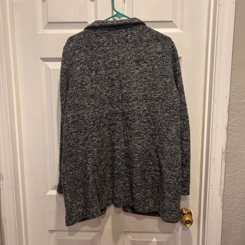 Soft Surroundings Blazer Jacket Womens XL Black Gray Tweed Career Open Front - Picture 6 of 8