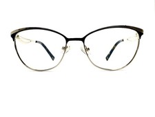 Oscar De La Renta Aviator Gold Black Metal Cat Eye Glasses OSL725 001 54 16 140
