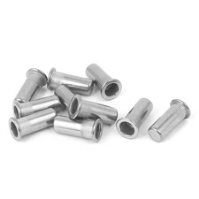 M6x23mm 304 Stainless Steel Straight Knurled Closed End Threaded Rivet Nut 10pcs