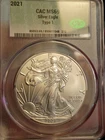 2021-T1 Type 1 American Silver Eagle MS69 CAC. Beautiful Clean Coin.