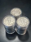 (3) Rolls WALKING  LIBERTY HALF DOLLARS 90% SILVER - $30 FACE VALUE