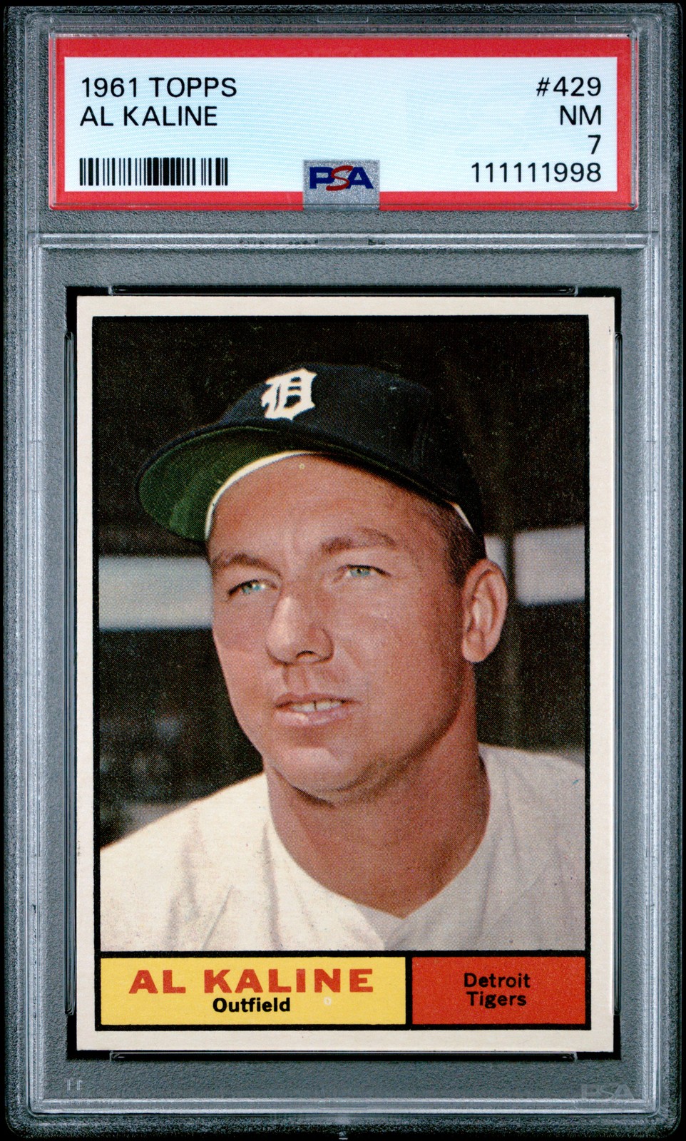 1961 TOPPS #429 AL KALINE PSA 7