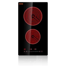 Built in Electric Stove Top 12 In. 2 Burners Glass Radiant Cooktop with Sensor T