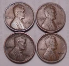 1910 P 1911 P 1913 P 1915 P  Lincoln Wheat Cent Penny - 4 Coins