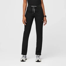 FIGS High Waisted Yola Skinny Scrub Pants in Black - Size Medium PETITE