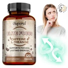 Elite Focus - with Caffeine - Powerful Focus & Memory, Improve Concentration