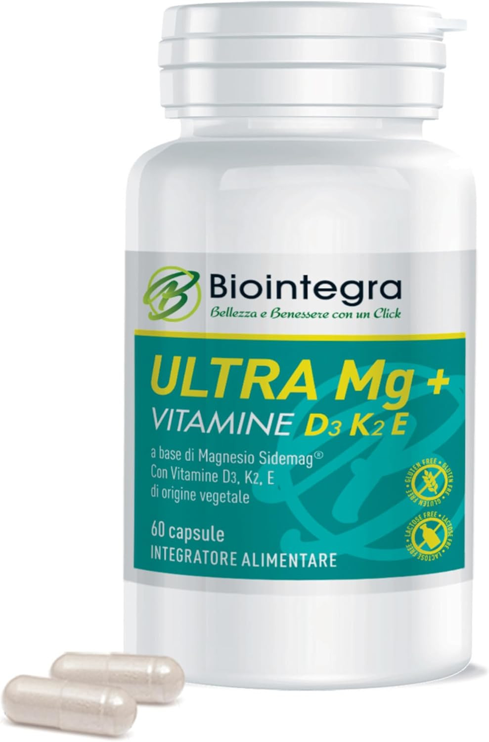 Integratore Ultra MG+ Vitamina D3 K2 E con Magnesio Sucrosomiale Naturale