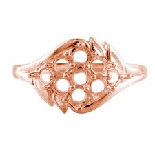 3MM Round Antique Floral Semi Mount 925 Sterling Silver Engagement Ring