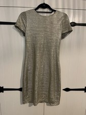 Alice & Olivia Silver Metallic Sparkly Party Dress  UK10