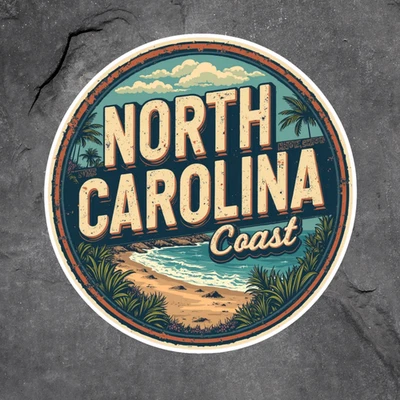 BUMBLEBEE APPAREL North Carolina sticker vinyl decal coast beach retro vintage state design