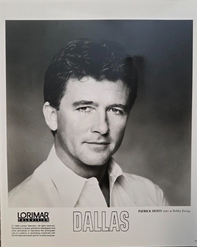 Vintage 1987 8x10 BW Press Photo Patrick Duffy as Bobby Ewing Dallas Lorimar 