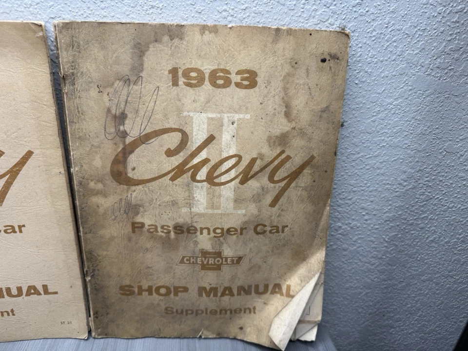 Chevrolet Chevy II 1963 coche de pasajeros manual de fábrica y suplemento 1964 Foto 3 de 4