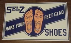Selz Shoes Make Your Feet Glad retro tin sign 15”x9” raised graphics vintage ad
