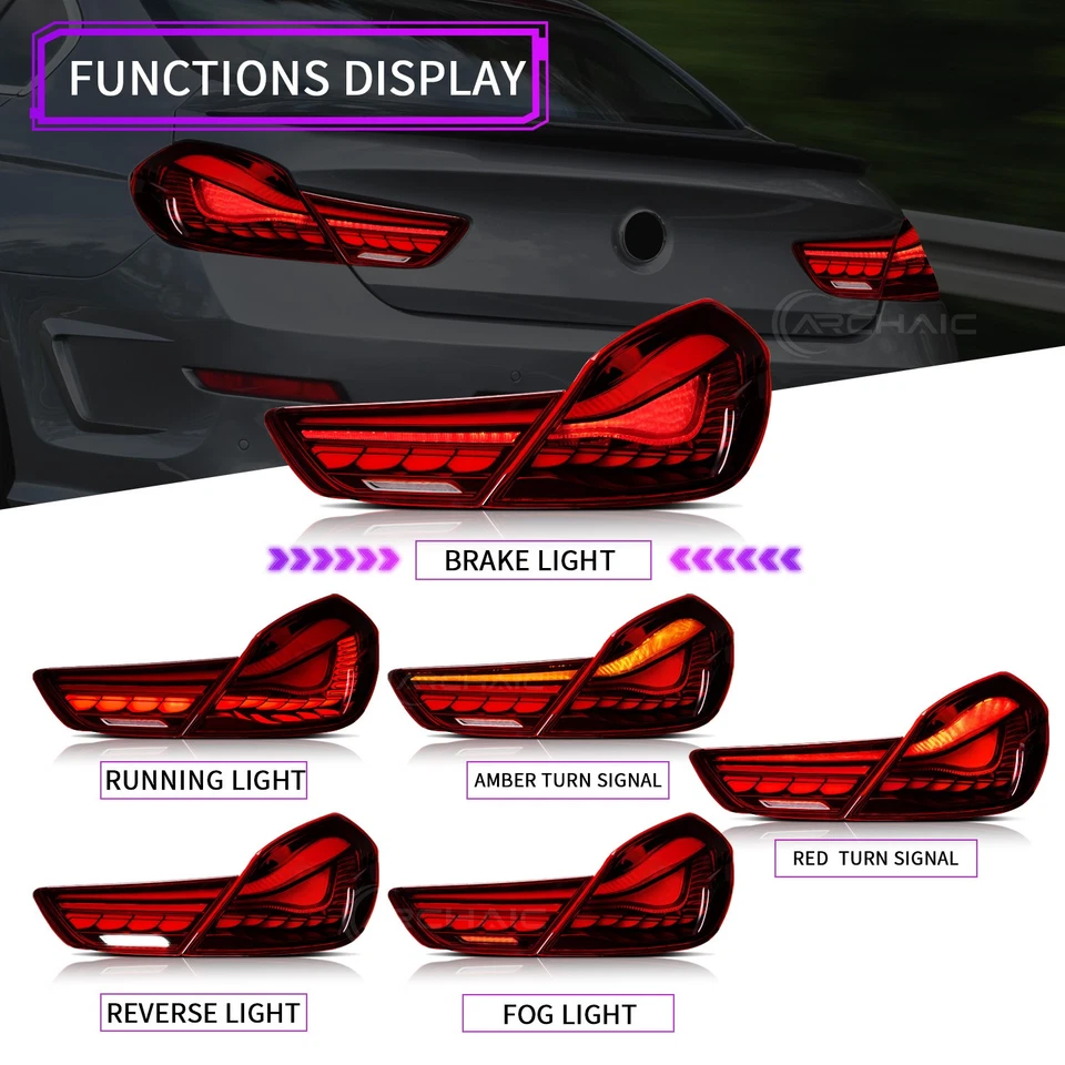 LED Tail lights for BMW 6 Series F06 F12 F13 M6 640i 650i & Alpina B6 2012-2019 Foto 2 de 4