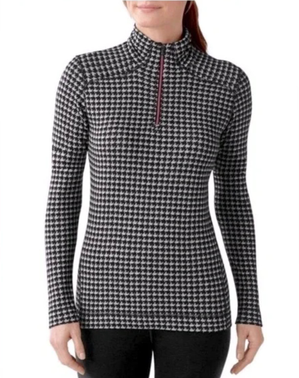 SmartWool Houndstooth Pattern 250 Base Layer Pull… - image 1