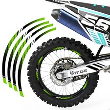 For KAWASAKI KX 450X 21-23 22 Wheel Stickers Rim 21" 18" Dirt Bike D01B Green